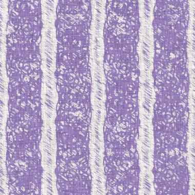 Lavanta çiftliği kırık şerit deseni. Çizgili ülke çizgileri parmak izlerinin üzerine örülmüş. Mor rustik baskılı kumaş efekti. Provence stili, pejmürde ev dekoru kumaşı..