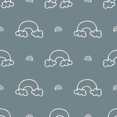  Cinsiyet olarak nötr gökkuşağı kusursuz vektör arkaplanı. Basit bir gökyüzü, iki ton. Çocuk odası duvar kâğıdı ya da her yerde skandal var.. 