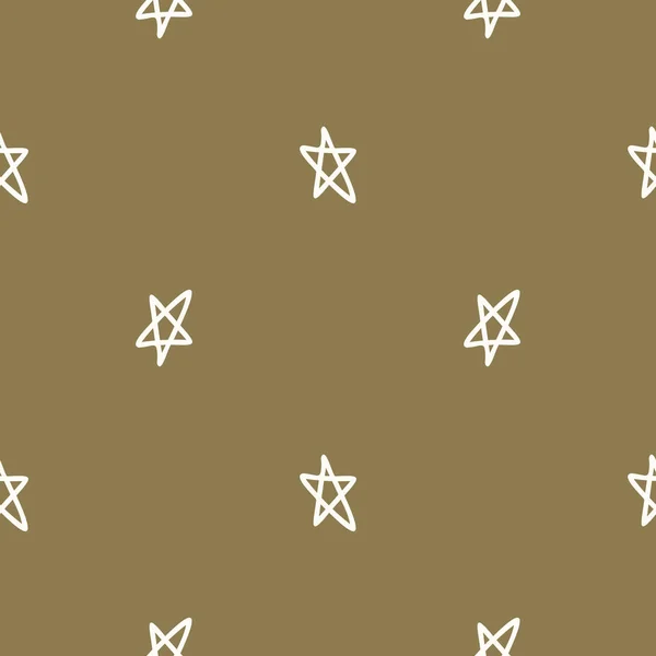 Gender neutral star seamless vector background. Simple whimsical sky two tone pattern. Kids nursery wallpaper or scandi all over print. — Stok Vektör