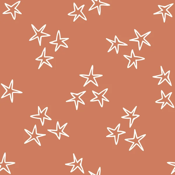 Gender neutral star seamless vector background. Simple whimsical sky two tone pattern. Kids nursery wallpaper or scandi all over print. — Wektor stockowy
