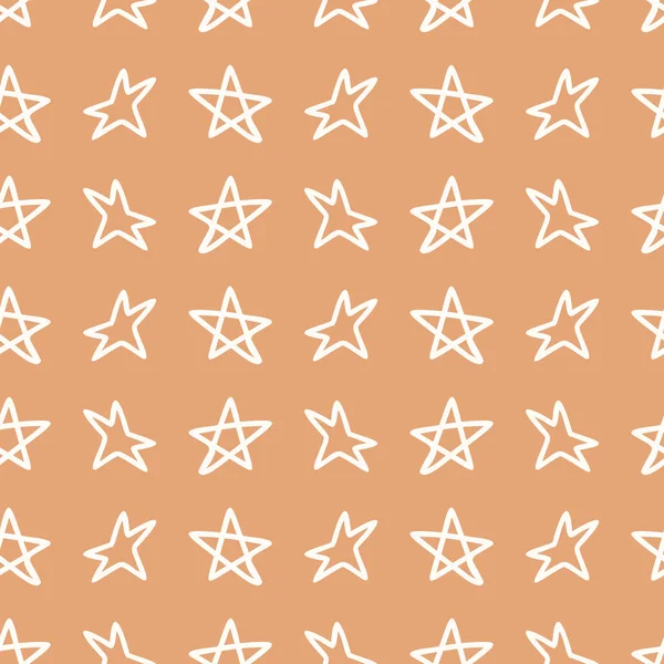 Gender neutral star seamless vector background. Simple whimsical sky two tone pattern. Kids nursery wallpaper or scandi all over print. — Vetor de Stock