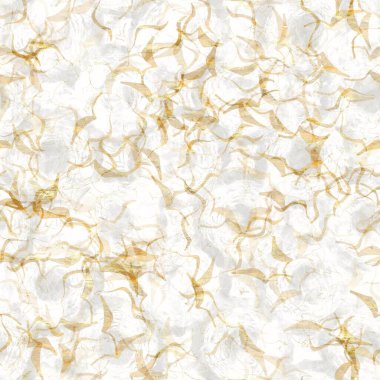 Metalik altın kıvrımlı el yapımı pirinç kağıdı dokusu. Kusursuz washi örtüsü. Lüks düğün dokusu, zarif kırtasiye ve en az Japon stili tasarım öğesi için..