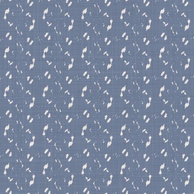 Kusursuz, keten desenli, çiçekli kumaş işlemeli. Provence mavi keten desenli doku. Eski püskü, şık, bulanık bir arka plan. Her yerde tekstil kırsalı var.