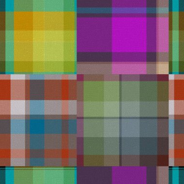 Kusursuz madras yama desenli ekose pamuk deseni. Tablolanabilir örtü kumaş efekti keten kontrolü arka planı. 