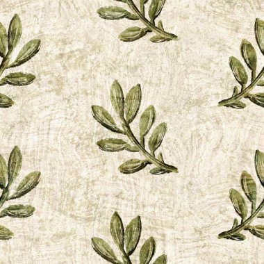 Kum dokusunda çöl bitkisi, dikişsiz raster deseni. Dökülebilir bohem resim arkaplanı için organik sulu yeşillik. 