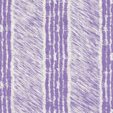 Lavanta çiftliği kırık şerit deseni. Çizgili ülke çizgileri parmak izlerinin üzerine örülmüş. Mor rustik baskılı kumaş efekti. Provence stili, pejmürde ev dekoru kumaşı..