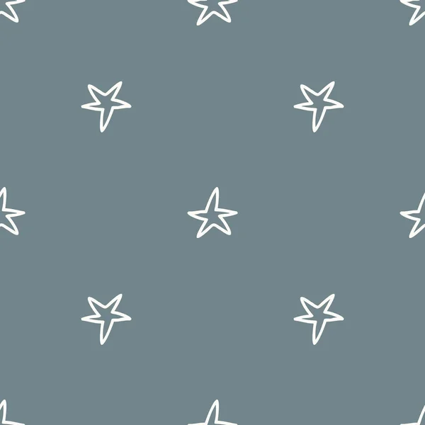 Gender neutral star seamless vector background. Simple whimsical sky two tone pattern. Kids nursery wallpaper or scandi all over print. — Vetor de Stock