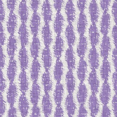 Lavanta çiftliği kırık şerit deseni. Çizgili ülke çizgileri parmak izlerinin üzerine örülmüş. Mor rustik baskılı kumaş efekti. Provence stili, pejmürde ev dekoru kumaşı..