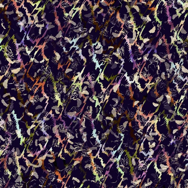 Εξωτική πολύχρωμη boho κηλίδες καμουφλάζ scatter print. Απρόσκοπτη φθινοπωρινό σκοτεινό έδαφος λεπτομερές επαναλαμβανόμενο μοτίβο. — Φωτογραφία Αρχείου