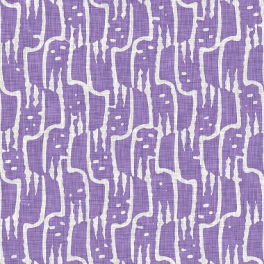 Lavanta çiftliği kırık şerit deseni. Çizgili ülke çizgileri parmak izlerinin üzerine örülmüş. Mor rustik baskılı kumaş efekti. Provence stili, pejmürde ev dekoru kumaşı..