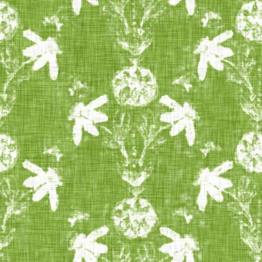 El yapımı çiçek motifli keten dokusu. Kaprisli bahçe pürüzsüz desen. Ev dekorasyonu için modern bahar karalama ürünleri. Her tarafı botanik tarama tarzı kırsal yeşil..