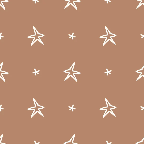 Gender neutral star seamless vector background. Simple whimsical sky two tone pattern. Kids nursery wallpaper or scandi all over print. — стоковый вектор