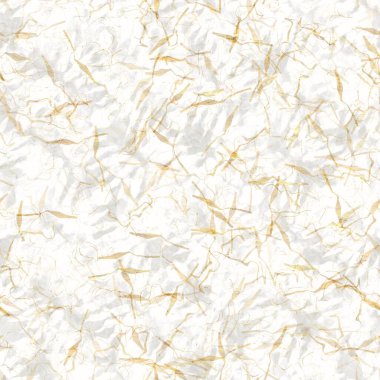 Altın metalik el yapımı pirinç kağıdı dokusu. Pürüzsüz washi tabakası ve bulanık altın metal pulları. Modern düğün dokusu, zarif kırtasiye ve asgari Japon tarzı tasarım unsurları için..