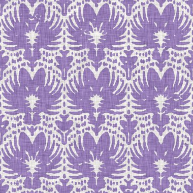 Lavanta rengi Fransız çiftlik evi çiçekli keten kumaş arka plan. Her tarafı leylak desenli. Provence pejmürde, şık tekstil kumaş kumaş kumaş kumaşı için basılmış kumaş efekti.