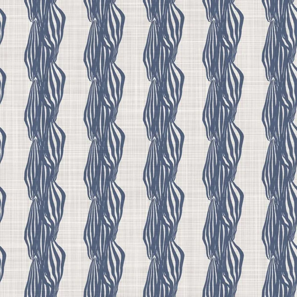 Seamless French country kitchen stripe fabric pattern print. Blue yellow white vertical striped background. Batik dye provence style rustic woven cottagecore textile. — Stock Photo, Image