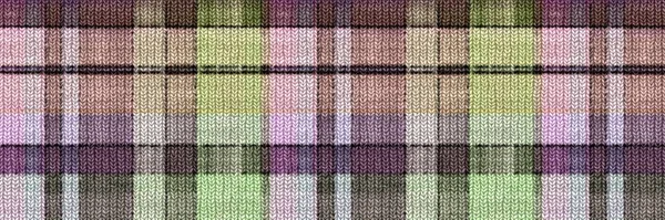 Classic Winter Tartan Knit Wol Plaid Seamless Edging Border Latar — Stok Foto