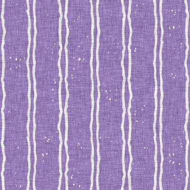 Lavanta çiftliği kırık şerit deseni. Çizgili ülke çizgileri parmak izlerinin üzerine örülmüş. Mor rustik baskılı kumaş efekti. Provence stili, pejmürde ev dekoru kumaşı..