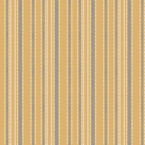 Sem costura francês país cozinha stripe tecido padrão de impressão. Fundo listrado vertical branco amarelo. Batik tintura provence estilo rústico tecido cottagecore têxtil. — Vetor de Stock