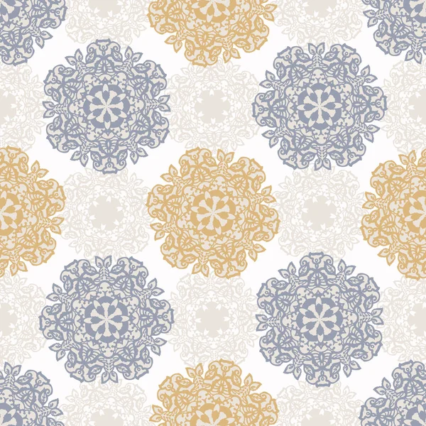 Francês azul floral linho sem costura padrão com 2 tom estilo cottage país motivo botânico. Vintage simples efeito têxtil tecido rústico. Primitivo design chique shabby moderno. —  Vetores de Stock