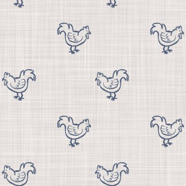 Çiftlik evi, mavi tavuk, keten kumaş, kusursuz desen. Tonal Fransız kır evi tarzı çiftlik hayvanı geçmişi. Basit bir kırsal kumaş tekstil etkisi. Şekil verilmiş doğa, pejmürde, şık mutfak örtüsü..