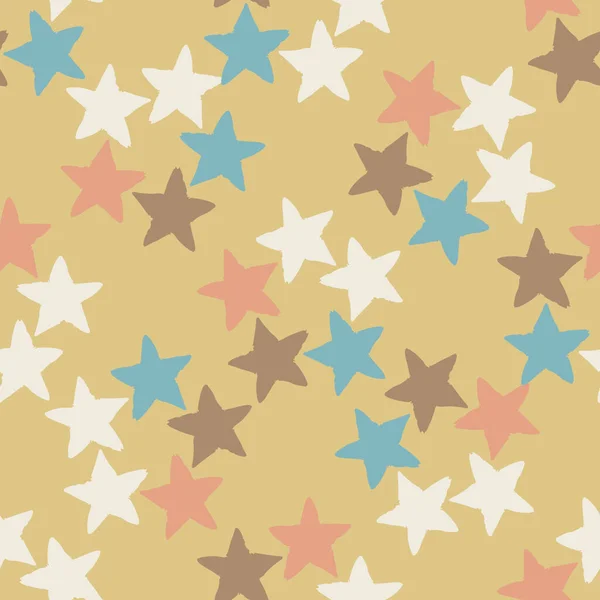 Gender neutral sleepy star seamless vector background. Simple whimsical romantic 2 tone pattern. Kids nursery wallpaper or scandi all over print. — Stock Vector