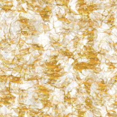 Altın metalik el yapımı pirinç kağıdı dokusu. Kusursuz washi tabakası ve altın bulanık metal pulları. Modern düğün dokusu, zarif kırtasiye ve asgari Japon tarzı tasarım unsurları için..