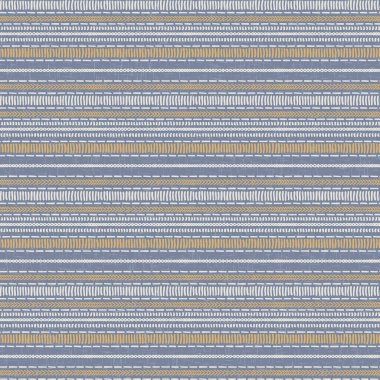 Kusursuz Fransız kırsal mutfak çizgili kumaş deseni. Mavi sarı beyaz yatay çizgili arka plan. Batik Boyası Kaynak Stili Kırsal Örgü Cottagecore Tekstili. 