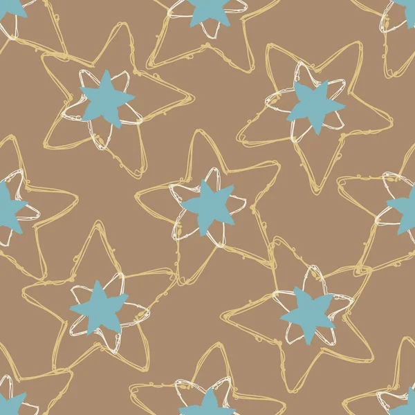 Gender neutral sleepy star seamless vector background. Simple whimsical romantic 2 tone pattern. Kids nursery wallpaper or scandi all over print. — Stock Vector