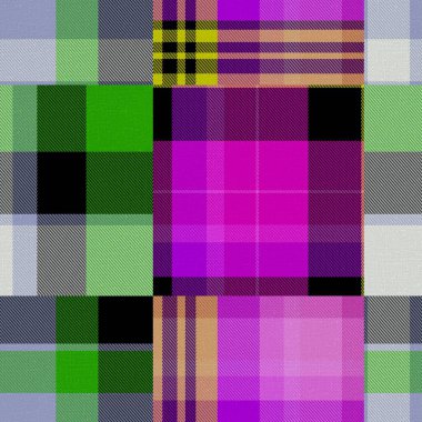 Kusursuz madras yama desenli ekose pamuk deseni. Tablolanabilir örtü kumaş efekti keten kontrolü arka planı. 