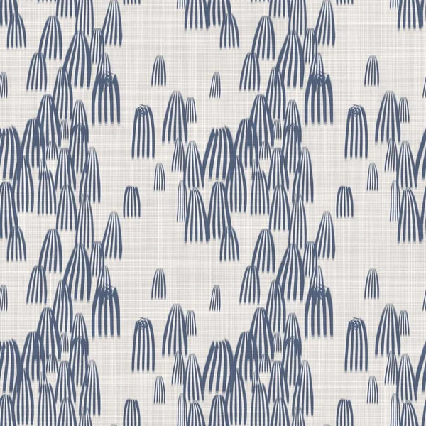 Fransız mavi botanik yaprağı keten desenli ve 2 tonluk kır evi motifli. Basit bir kırsal kumaş tekstil etkisi. İlkel, eski püskü, şık mutfak bezi tasarımı..