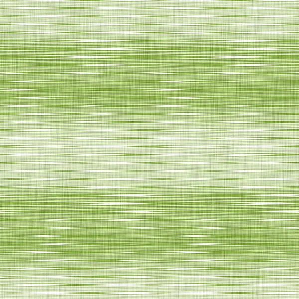 Λινή υφή φόντο με σπασμένα λωρίδα. Οργανικό ακανόνιστο ριγέ μοτίβο. Μοντέρνο απλό 2 τόνος άνοιξη ύφασμα για διακόσμηση σπιτιού. Αγροικία σκάνδαλο στυλ ρουστίκ πράσινο σε όλη την εκτύπωση. — Φωτογραφία Αρχείου