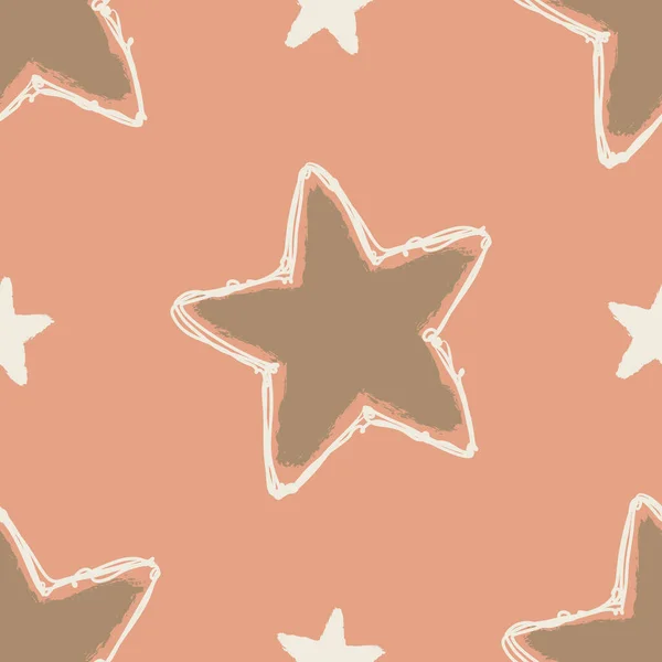 Gender neutral sleepy star seamless vector background. Simple whimsical romantic 2 tone pattern. Kids nursery wallpaper or scandi all over print. — Stock Vector