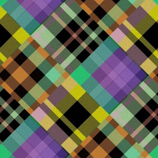 Diagonální madras patchwork kostkovaný bavlněný vzor. Bezešvé prošívání tkaniny efekt prádlo zkontrolujte pozadí. — Stock fotografie