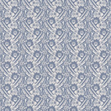 Fransız mavisi, düzensiz, noktalı keten desenli. Tonal kır evi tarzı soyut benekli arka plan. Basit bir kırsal kumaş tekstil etkisi. İlkel yapılı, pejmürde, şık bir kumaş..