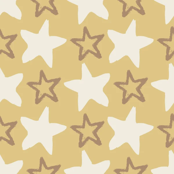 Gender neutral sleepy star seamless vector background. Simple whimsical romantic 2 tone pattern. Kids nursery wallpaper or scandi all over print. — Stock Vector