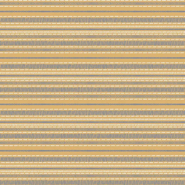 Kusursuz Fransız kırsal mutfak çizgili kumaş deseni. Sarı beyaz yatay çizgili arka plan. Batik Boyası Kaynak Stili Kırsal Örgü Cottagecore Tekstili. — Stok Vektör