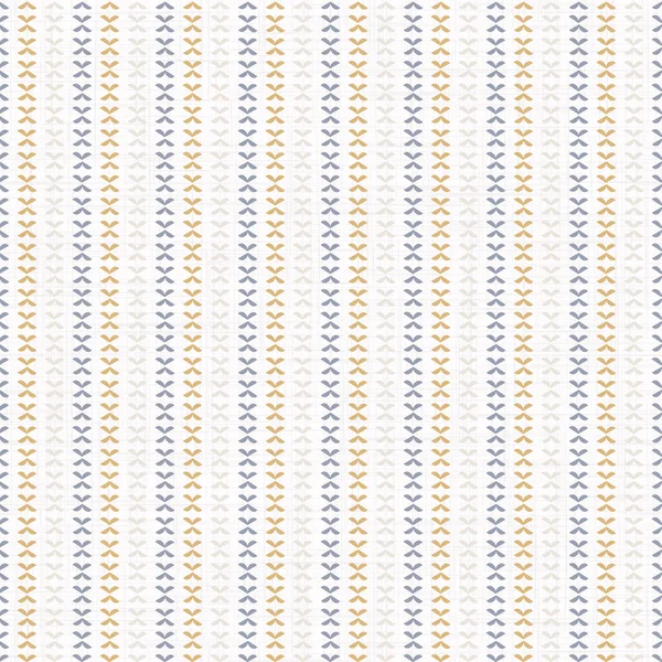 프랑스 시골 주방 줄무늬 직물 패턴 인쇄. 청색 노란색의 흰색 수직 줄무늬 배경. 바틱 염료 증식 법 - 소박하게 짜는 면 도 직물. — 스톡 벡터