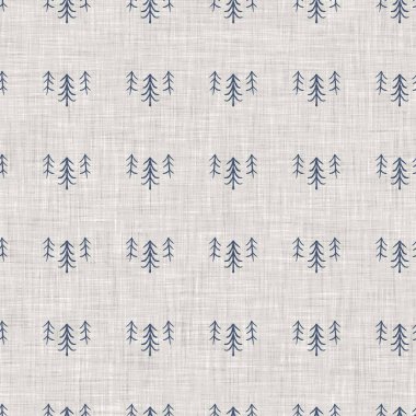 Fransız mavi botanik yaprağı keten desenli ve 2 tonluk kır evi motifli. Basit bir kırsal kumaş tekstil etkisi. İlkel, eski püskü, şık mutfak bezi tasarımı..