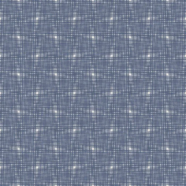 Французский голубой неправильный пятнистый льняной бесшовный узор. Тональный кантри-стиль, возрастной фон. Простой старинный деревенский текстильный эффект. Примитивная текстурная потрёпанная шикарная ткань. — стоковое фото