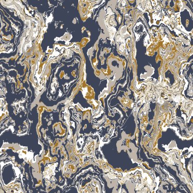 Lacivert, sarı, mermer, pürüzsüz doku. Düzensiz renk mürekkebi boya efektini lekelemiş. Mermer düzensiz girdap izi. Modern moda duvar kağıdı döşemesi