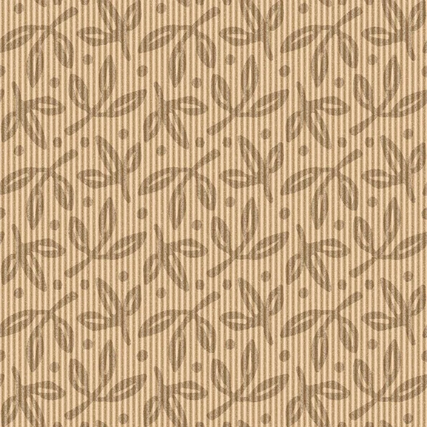Textura de papel corrugado reciclado de la tarjeta de pulpa de Ecru. Material kraft marrón neutro liso acanalado. Envoltura de regalo de papel de embalaje ecológico, envío y artesanía. — Foto de Stock