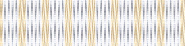 Impresión de borde de tela de raya de cocina de país francés sin costuras. Fondo rayado horizontal blanco amarillo azul. Tinte Batik provence estilo rústico tejido cottagecore textil. — Vector de stock