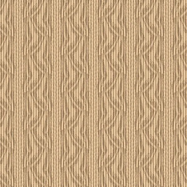 Ecru recycled corrugated pulp card paper texture. Ribbed plain neutral brown kraft material. Eco packaging, shipping and craft stationery gift wrap. — Stock Photo, Image