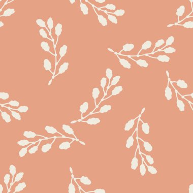 Cinsiyet olarak nötr yapraklı, kusursuz vektör arkaplan. Basit botanik 2 ton şablonu. Çocuk odası duvar kâğıdı ya da her yerde skandal var.. 