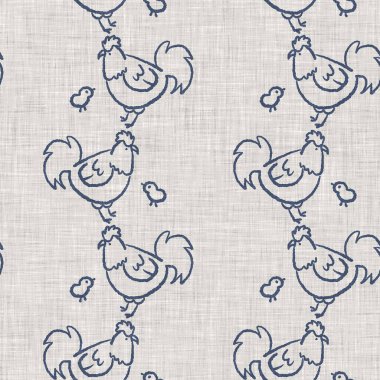 Çiftlik evi, mavi tavuk, keten kumaş, kusursuz desen. Tonal Fransız kır evi tarzı çiftlik hayvanı geçmişi. Basit bir kırsal kumaş tekstil etkisi. Şekil verilmiş doğa, pejmürde, şık mutfak örtüsü..