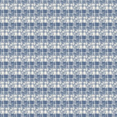 Fransız çiftlik evi, mavi ekose kumaş desenli. Taşralı tonal mutfak kumaş efekti. Tartan kulübesi 2 ton gri arkaplan malzeme dokusu.