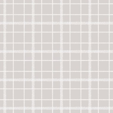 Çiftlik evi grisi kusursuz vektör deseni. Gingham bebek renk kontrolü geçmişi. Her tarafı kumaşla örülmüş.. 