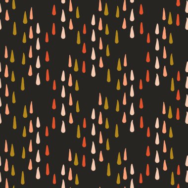 Koyu renkli boho çiçekleri, modaya uygun yaban çiçeği tarzında kusursuz desenli. El yapımı organik botanik moda baskısı. Modern yaz bahçesi, klasik kır evi çekirdek renginde çiçek açtı