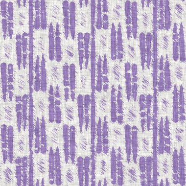 Lavanta çiftliği kırık şerit deseni. Çizgili ülke çizgileri parmak izlerinin üzerine örülmüş. Mor rustik baskılı kumaş efekti. Provence stili, pejmürde ev dekoru kumaşı..