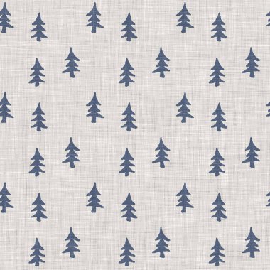 Fransız mavi botanik yaprağı keten desenli ve 2 tonluk kır evi motifli. Basit bir kırsal kumaş tekstil etkisi. İlkel, eski püskü, şık mutfak bezi tasarımı..